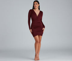 Elevated Basic Ruched Mini Dress Oshnow