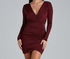 Elevated Basic Ruched Mini Dress Oshnow