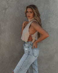 Elias Turtleneck Knit Crop Top Oshnow