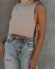 Elias Turtleneck Knit Crop Top Oshnow