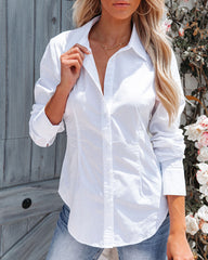 Elina Cotton Open Back Button Down Top Oshnow