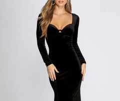 Ella Formal Plunging Velvet Dress Oshnow