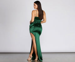 Ellen Formal Satin Dress Oshnow