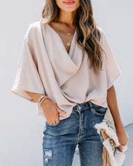 Elton Drape Blouse - Ecru Oshnow