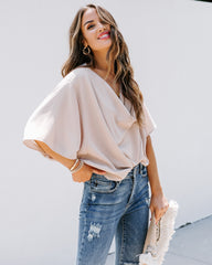 Elton Drape Blouse - Ecru Oshnow
