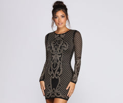 Embellished Beauty Mini Dress Oshnow