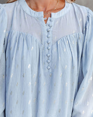Embree Shimmer Babydoll Blouse - Powder Blue Oshnow