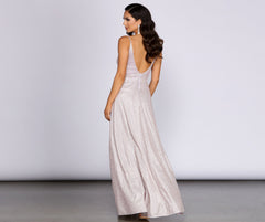 Emelie Glitter Shine A-Line Dress Oshnow