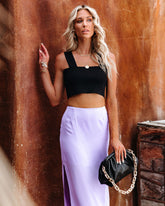 Eminence Knit Crop Top - Black Oshnow