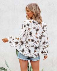 Entrancing Printed Satin Blouse Oshnow