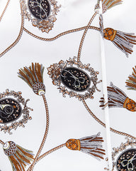 Entrancing Printed Satin Blouse Oshnow