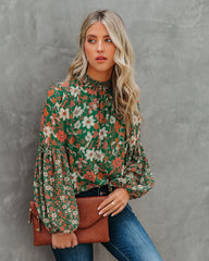 Evander Floral Balloon Sleeve Blouse Oshnow