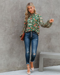 Evander Floral Balloon Sleeve Blouse Oshnow