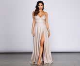 Everly A-Line Glitter Formal Dress Oshnow