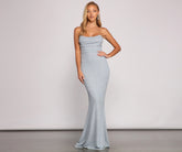 Everly Formal Sleeveless Glitter Mermaid Dress Oshnow