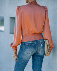 Exceptional Drape Blouse - Rust Oshnow