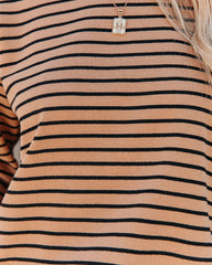 Extra, Extra Striped Knit Top - Camel Oshnow