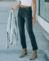 Nirvana High Rise Stretch Frayed Hem Jeans