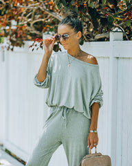 Farrow Cotton Blend Billowed Knit Top - Olive