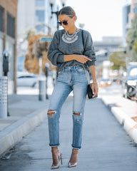 Annie High Rise Stretch Distressed Straight Jeans