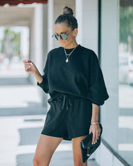 Naomi Cotton Blend Pocketed Shorts - Black