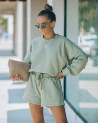 Naomi Cotton Blend Pocketed Shorts - Sage