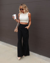Familia Reunion Pocketed Wide Leg Pants - Black