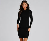 Falling For Chic Mock Neck Dress Oshnow