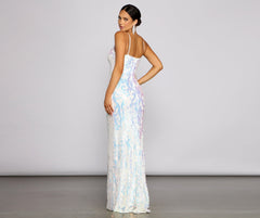 Fallon Sleeveless Sequin Mesh Formal Dress Oshnow