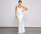 Fallon Sleeveless Sequin Mesh Formal Dress Oshnow