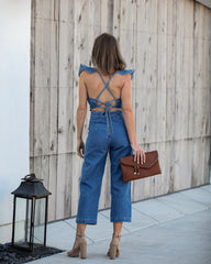 Farrah Pocketed Denim Jumpsuit Oshnow