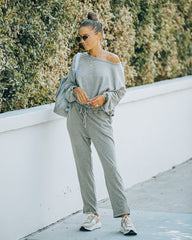 Farrow Cotton Blend Billowed Knit Top - Ash Taupe Oshnow