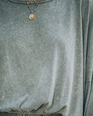 Farrow Cotton Blend Billowed Knit Top - Ash Taupe Oshnow