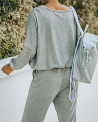 Farrow Cotton Blend Billowed Knit Top - Ash Taupe Oshnow