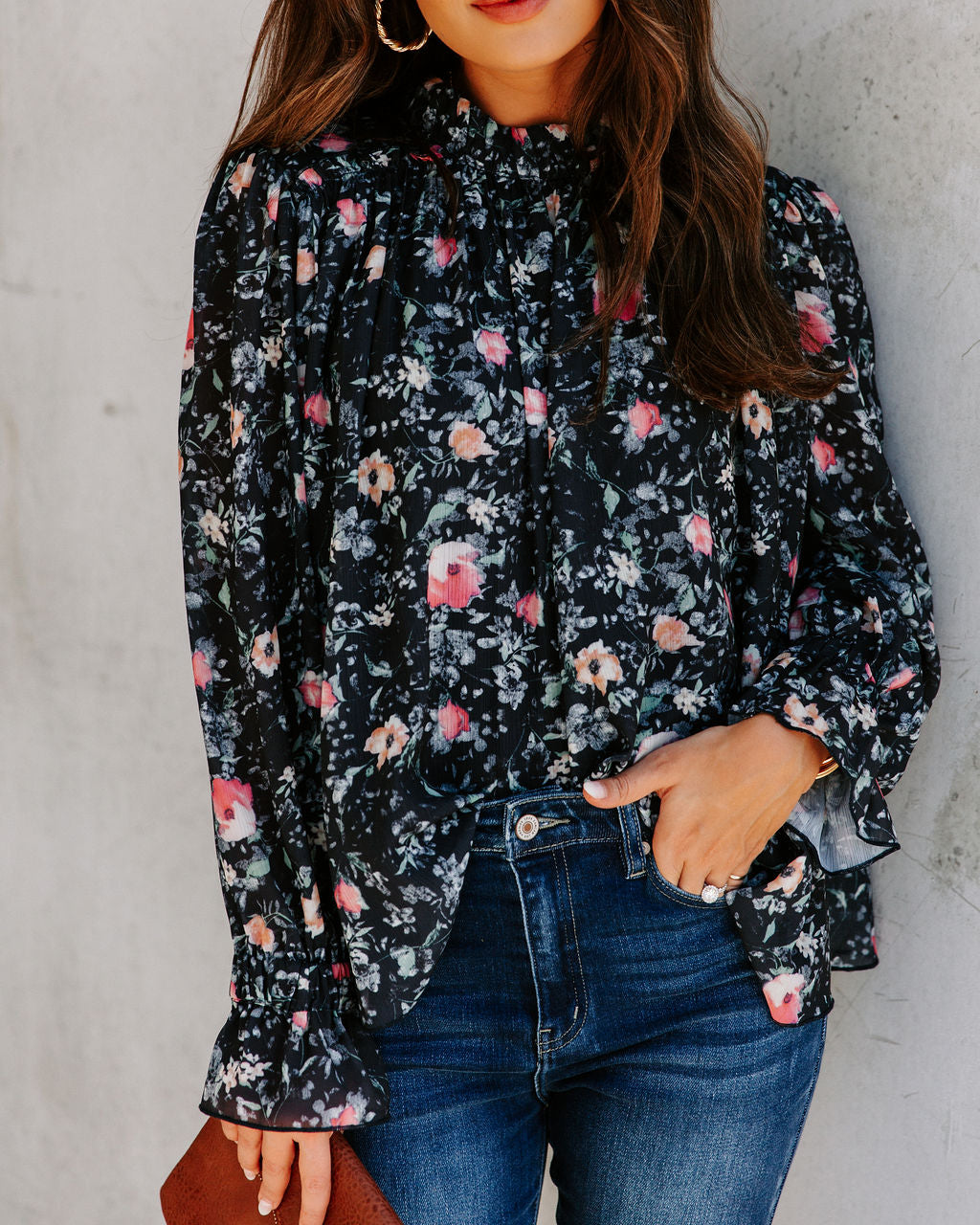 Fatima Floral Ruffle Blouse Oshnow