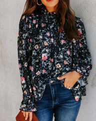 Fatima Floral Ruffle Blouse Oshnow