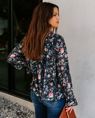 Fatima Floral Ruffle Blouse Oshnow