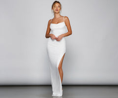 Fatima Sequin Cowl Neck Bodycon Formal Dress Oshnow