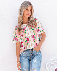 Feel Brand New Floral Short Sleeve Blouse Oshnow