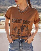 Feel The Sunset Desert Babe Cotton Tee Oshnow