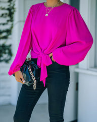 Feeling Freesia Tie Blouse Oshnow