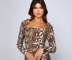 Fierce And Fab Snake Mini Dress Oshnow
