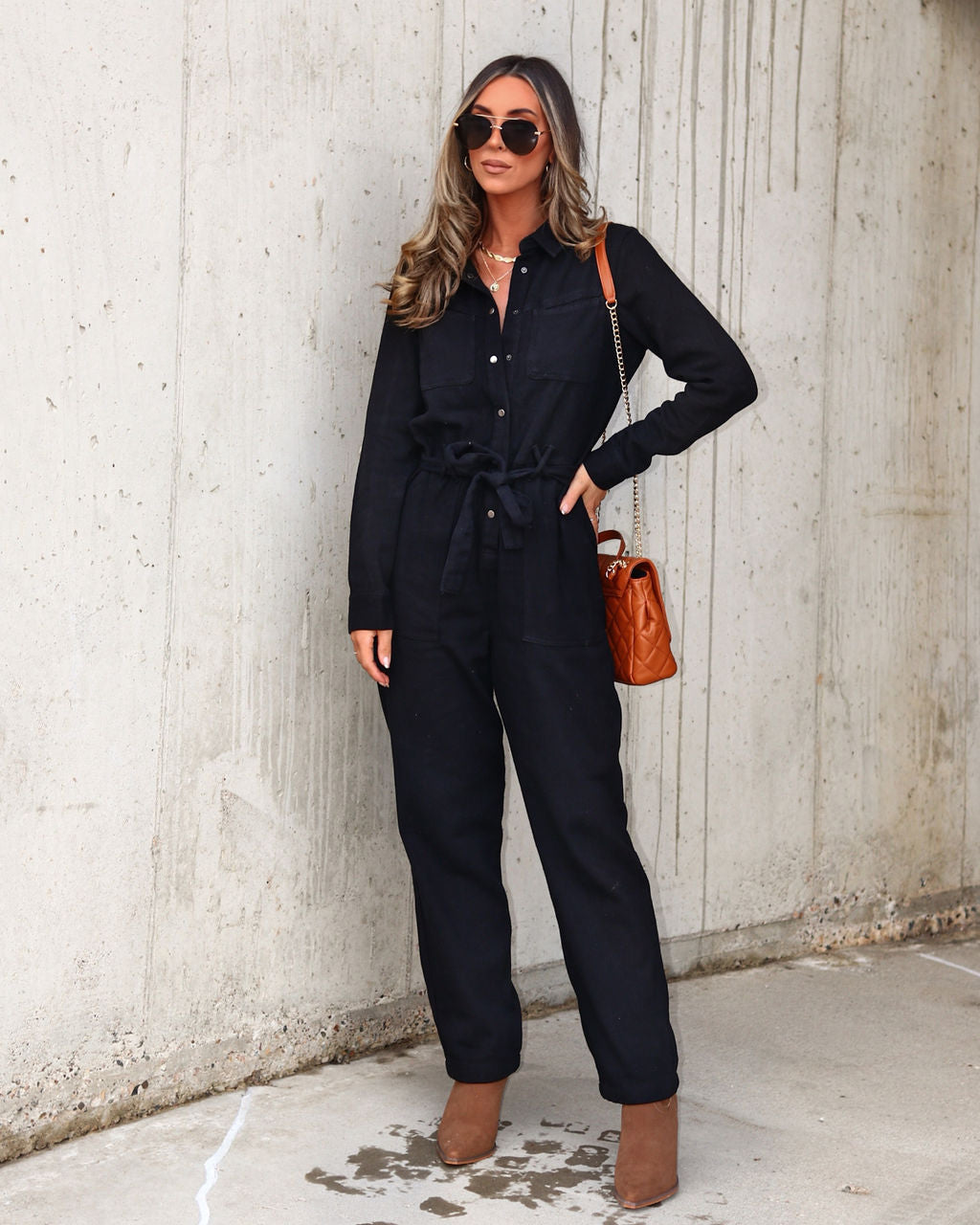 Fiercely Unapologetic Cotton Pocketed Jumpsuit - Black - SALE Oshnow