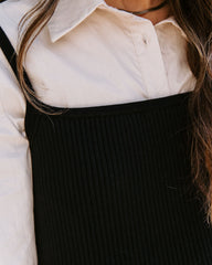 Fifi Contrast Button Down Crop Knit Cami Top Oshnow