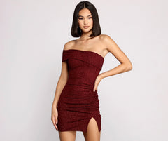 First Impression One Shoulder Glitter Mini Dress Oshnow