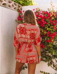 Flex Printed Metallic Romper Oshnow
