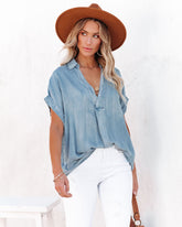 Flint Relaxed Chambray Top Oshnow