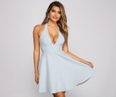 Flirty And Flowy Halter Skater Dress Oshnow