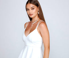 Flirty And Frilly Pleated Skater Dress Oshnow