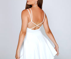 Flirty And Frilly Pleated Skater Dress Oshnow